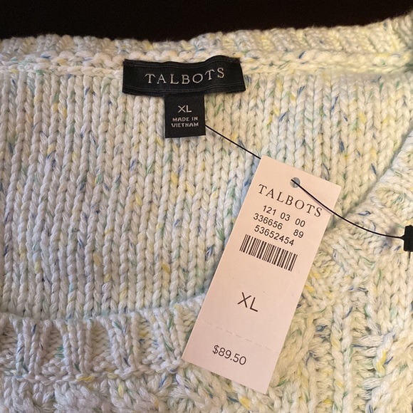 NWT Talbots Cotton Cable Sweater - Picture 2 of 2